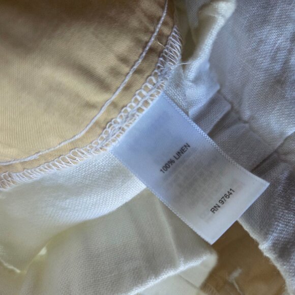EUC LIKE NEW J JILL LOVE LINEN WHITE 100% LINEN MINIMALIST CROP WIDE LEG PANTS S - Picture 12 of 16